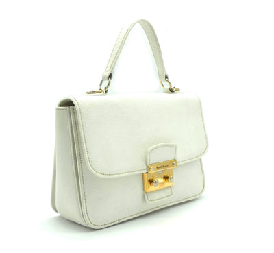 Miu Miu White Leather Madras 2way Bag Bag Miu Miu