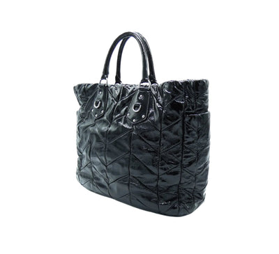 Prada Black Patent Quilted Tote Bag Prada