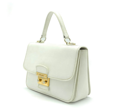 Miu Miu White Leather Madras 2way Bag Bag Miu Miu