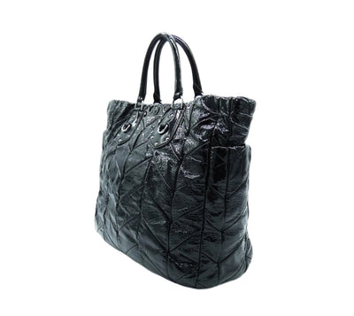 Prada Black Patent Quilted Tote Bag Prada