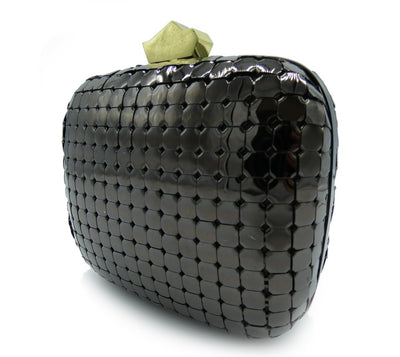 Lanvin Gunmetal Box Clutch Bag Lanvin