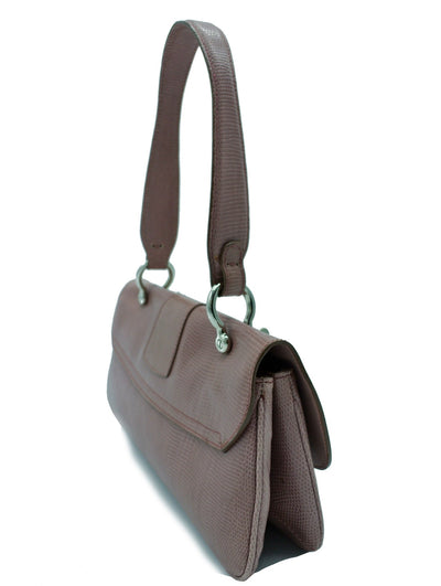 Burberry Vintage Pink Snake Embossed Leather Handbag Bag Burberry