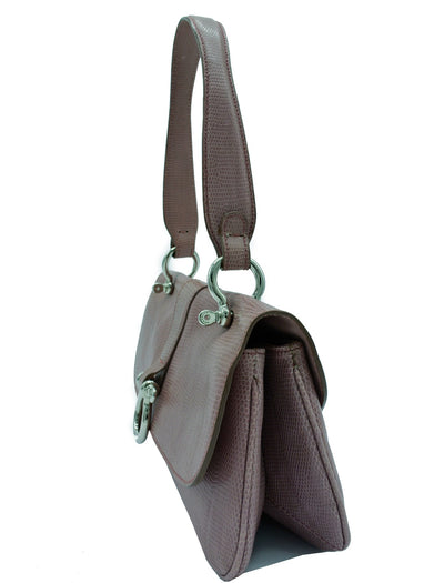Burberry Vintage Pink Snake Embossed Leather Handbag Bag Burberry