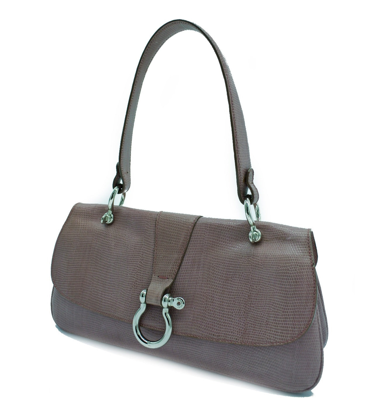 Burberry Vintage Pink Snake Embossed Leather Handbag Bag Burberry