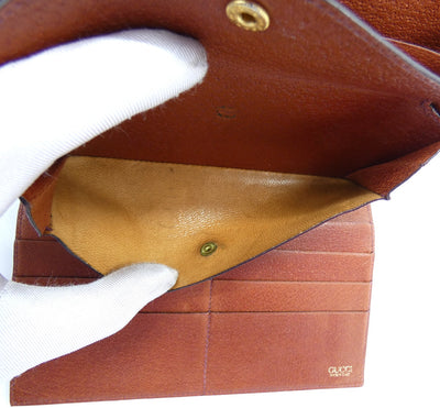 Gucci Vintage Deep Tan Leather Horsebit Clutch Wallet Wallet Gucci
