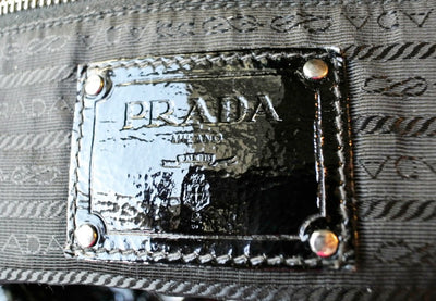 Prada Black Patent Quilted Tote Bag Prada