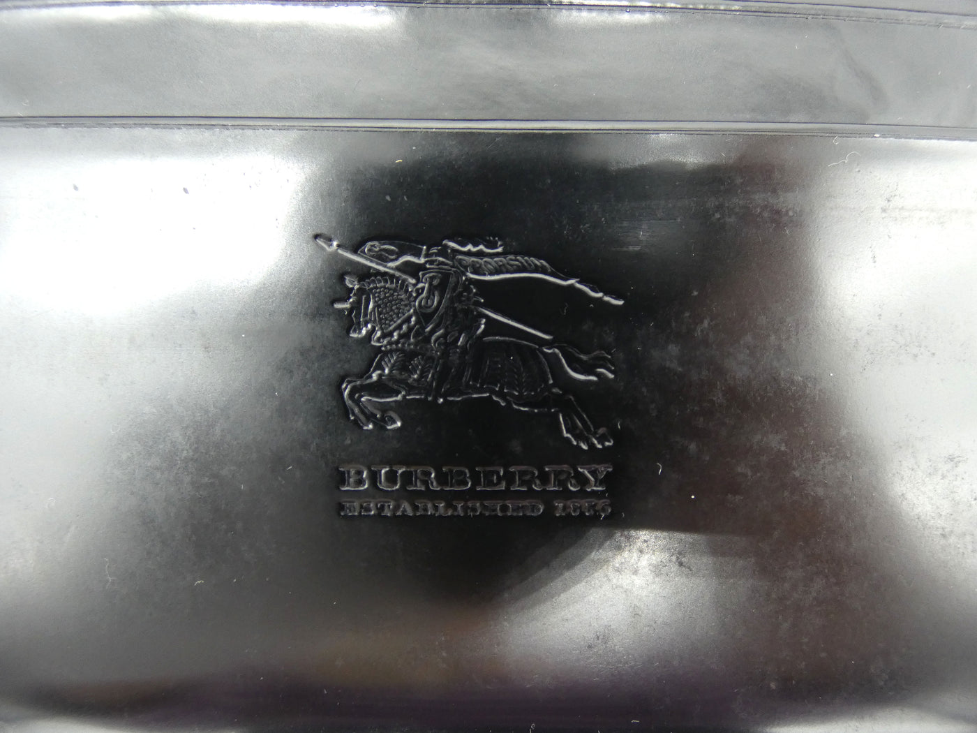 Burberry Black Patent Leather and Nylon Quilted Long Wallet Wallet Burberry