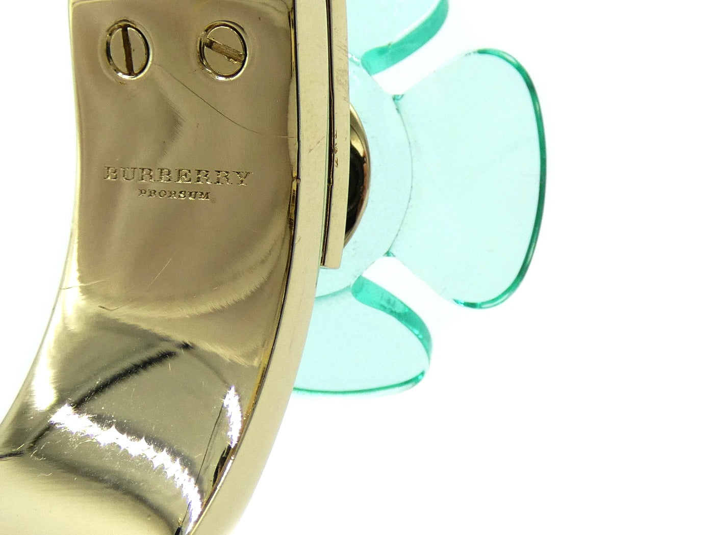 Burberry Prorsum Leather and Lucite Flower Bangle Bracelet Burberry