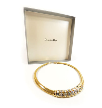 Christian Dior Large Swarovski Gold Necklace Necklace Christian Dior