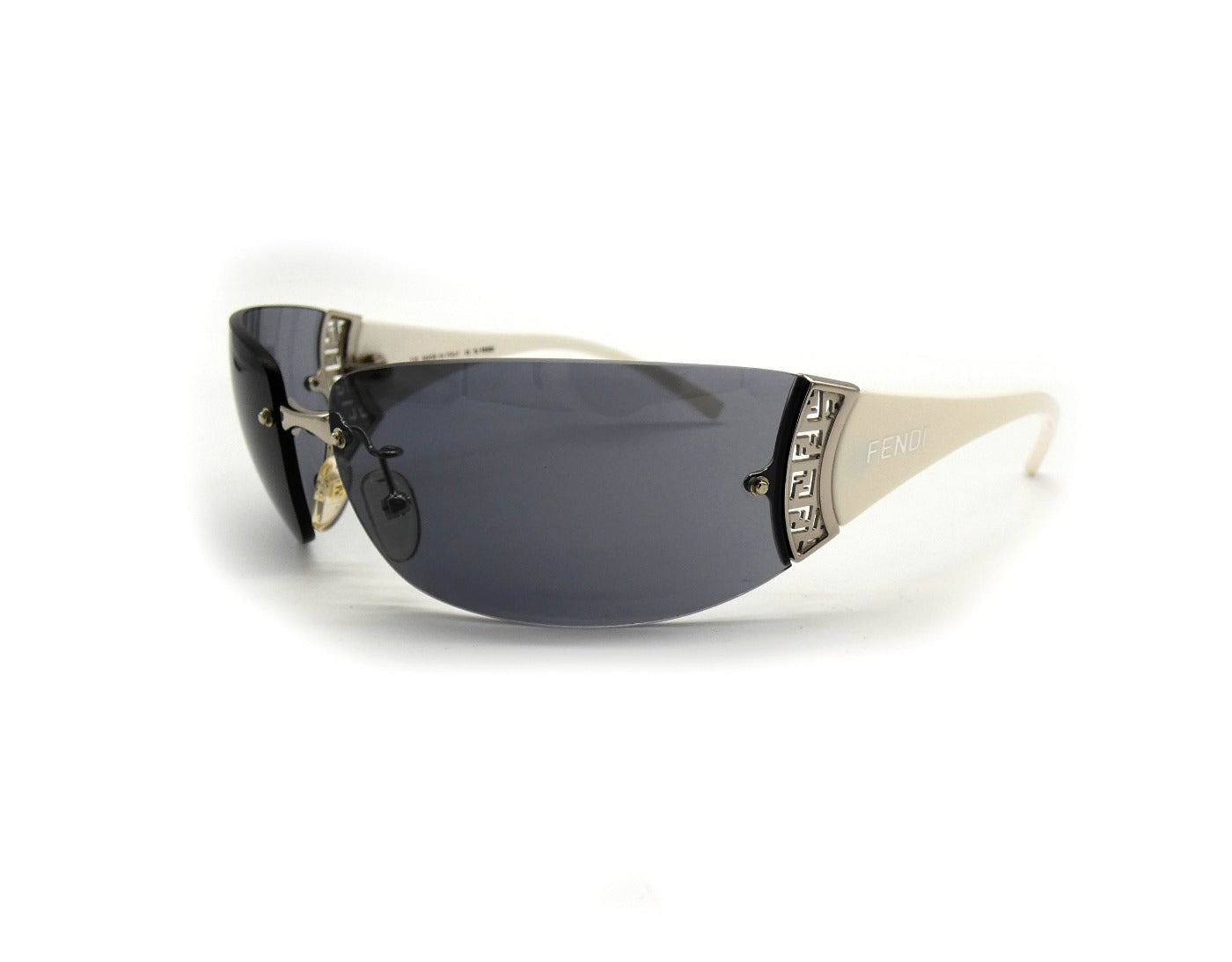 Fendi Vintage White and Silver Rimless Sunglasses FS367 Sunglasses Fendi