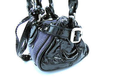 Chloe Lilac and Black Patent Leather Mini Paddington Bag Bag Chloe