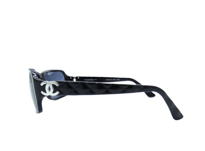 Chanel Vintage Black and Silver CC Logo quilted Arm Sunglasses 5050 Sunglasses Chanel