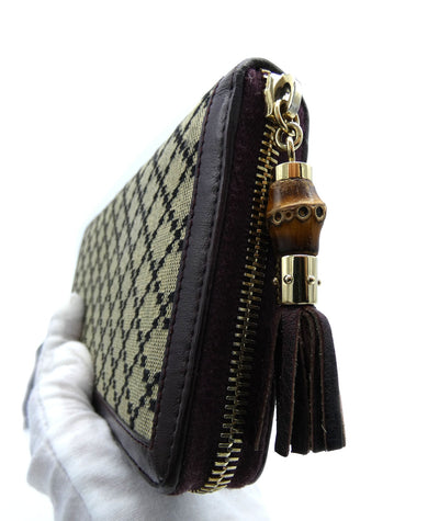 Gucci Diamante Large Zip Around Continental Bamboo Wallet Wallet Gucci