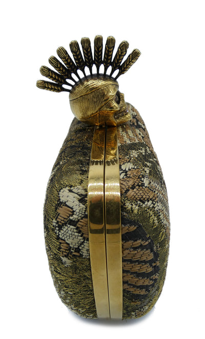 Alexander McQueen Jacquard Corn Dolly Skull Clutch Bag Alexander McQueen