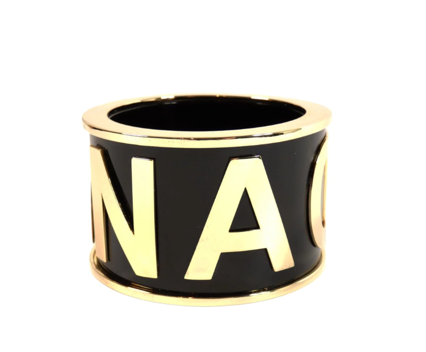 DSquared2 Logo Wide Gold and Black Bangle Bracelet DSquared2