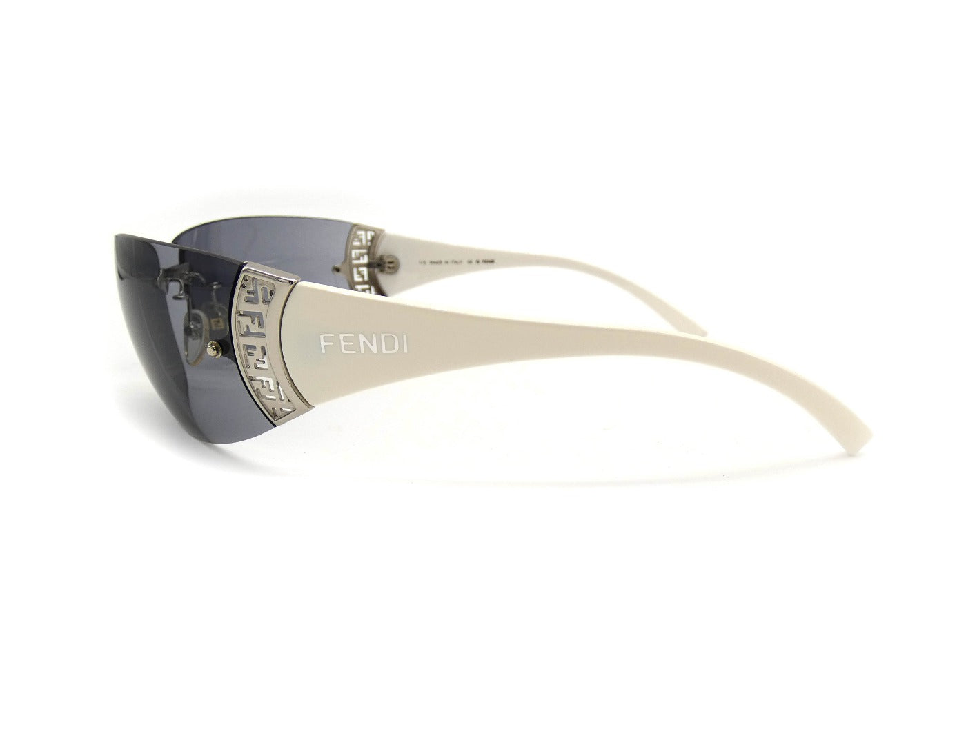 Fendi Vintage White and Silver Rimless Sunglasses FS367 Sunglasses Fendi