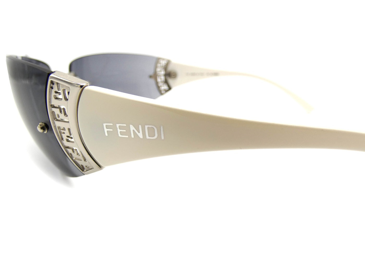 Fendi Vintage White and Silver Rimless Sunglasses FS367 Sunglasses Fendi