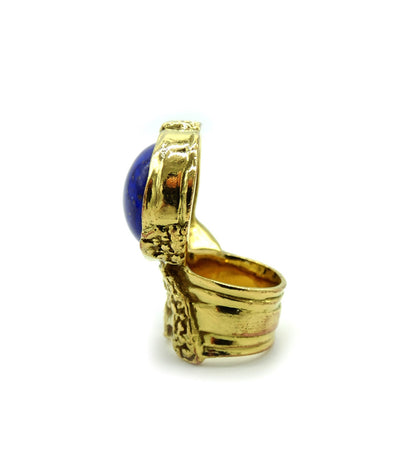YSL Royal Blue and Gold Arty Ring Ring YSL