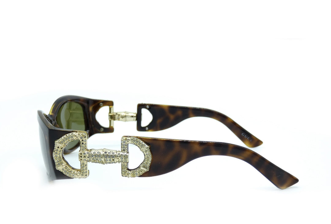 Gucci Vintage Tortoise and Crystal Horsebit Sunglasses  display picture 2