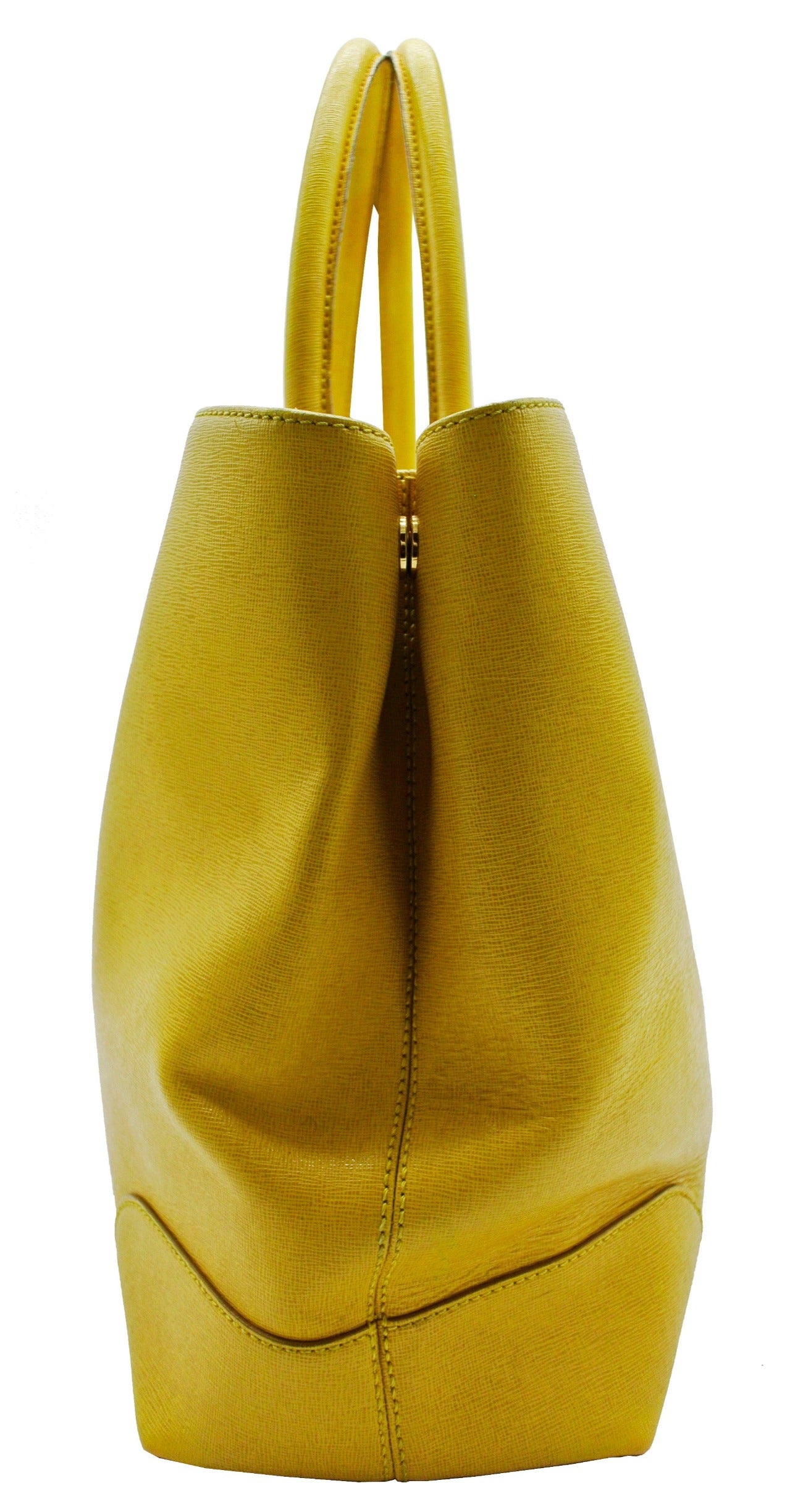 Fendi Yellow Leather Chameleon Large Tote Bag Fendi