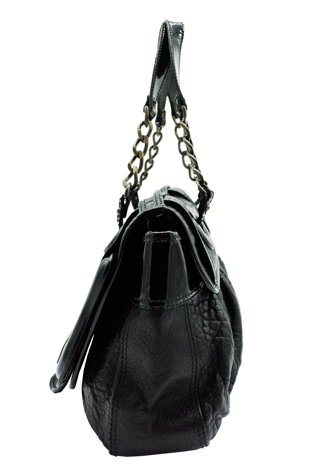 Fendi Black Grained Leather B Bag Bag Fendi