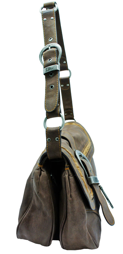 Christian Dior Brown Gaucho Double Saddle Bag Bag Christian Dior