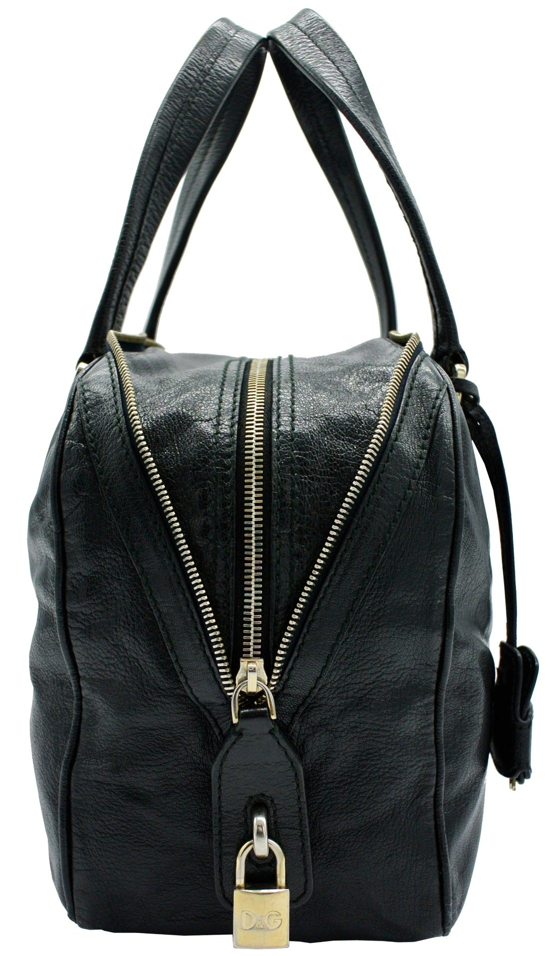 D & G Black Leather Bag Vilma Shoulder Bag Bag Dolce & Gabbana