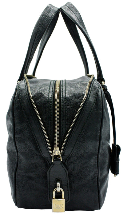 D & G Black Leather Bag Vilma Shoulder Bag Bag Dolce & Gabbana