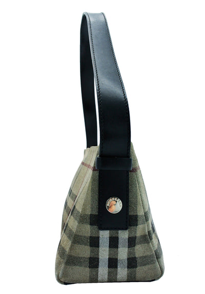 Burberry Smoked House Check Suede Bag Bag Burberry