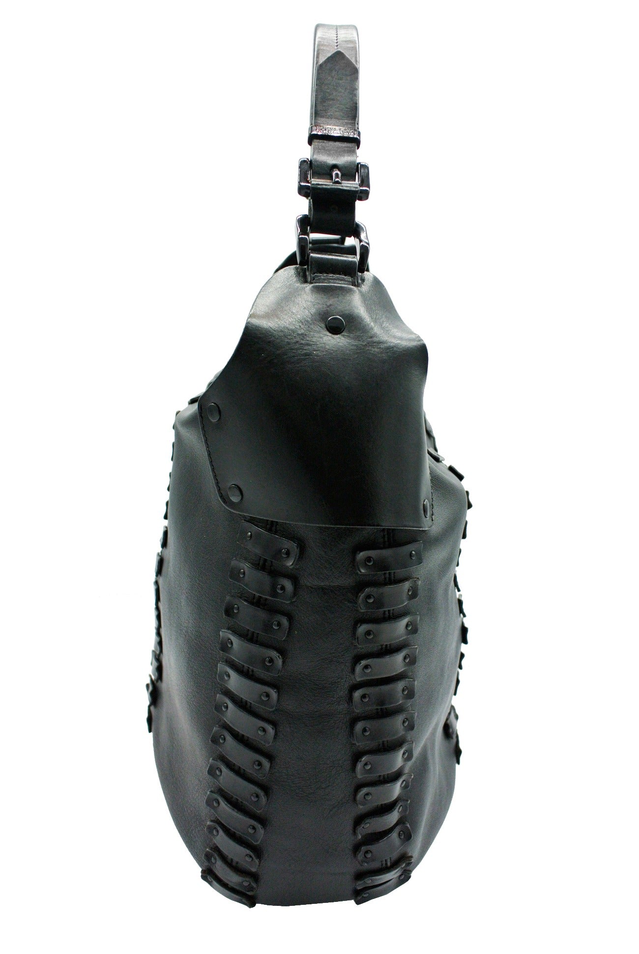 Burberry Large Black Leather Embellished Hobo Bag Bag Burberry