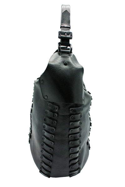 Burberry Large Black Leather Embellished Hobo Bag Bag Burberry