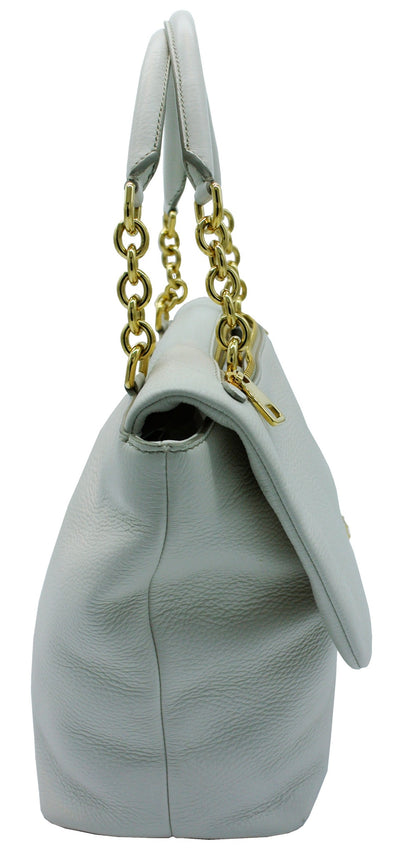 Dolce & Gabbana Convertible Ivory Leather Flap Bag Bag Dolce & Gabbana