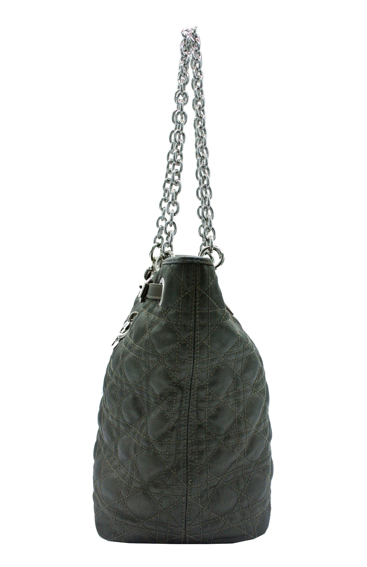 Christian Dior Grey Cannage Coated Canvas Tote: Modified Bag Christian Dior