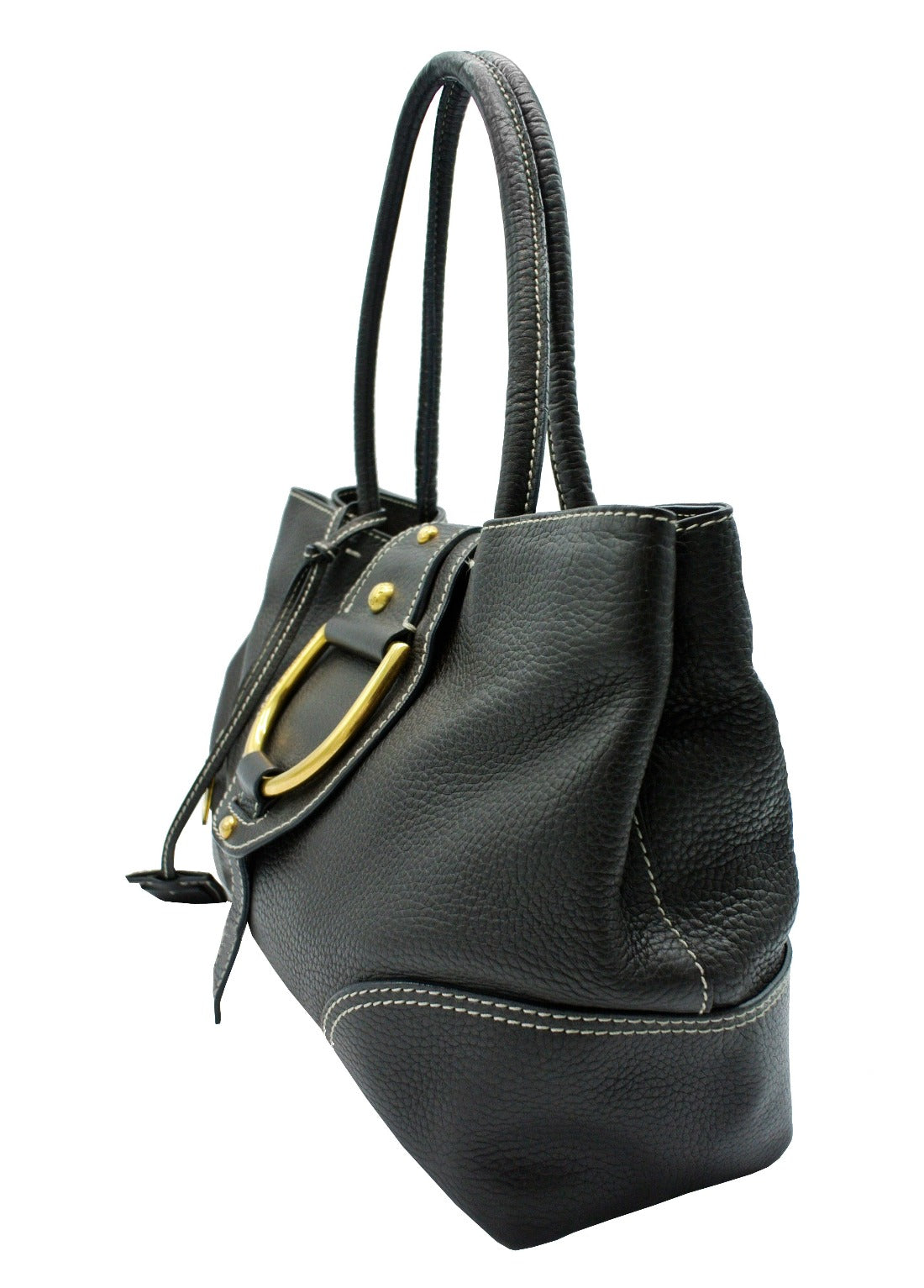 Dolce & Gabbana Vintage D Ring Brown Leather Shoulder Bag Bag Dolce & Gabbana