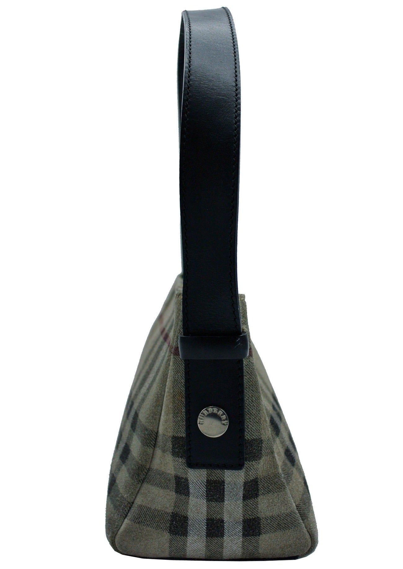 Burberry Smoked House Check Suede Bag Bag Burberry