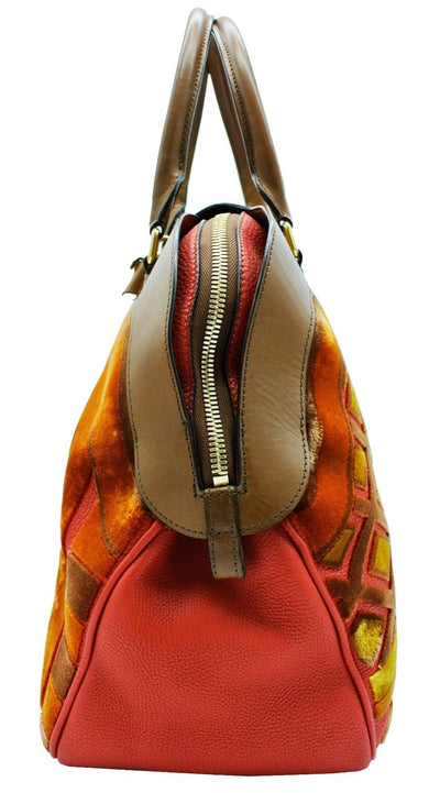 Burberry Prorsum Milverton Velvet and Leather Bowling Bag Bag Burberry