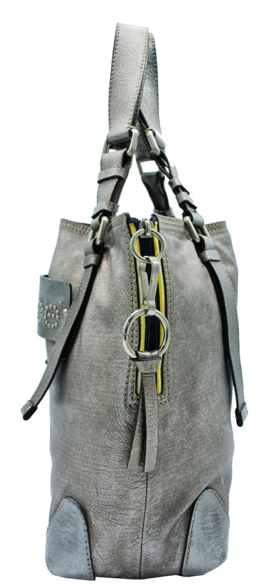 Chloe Silver Leather Logo Tote Bag Chloe