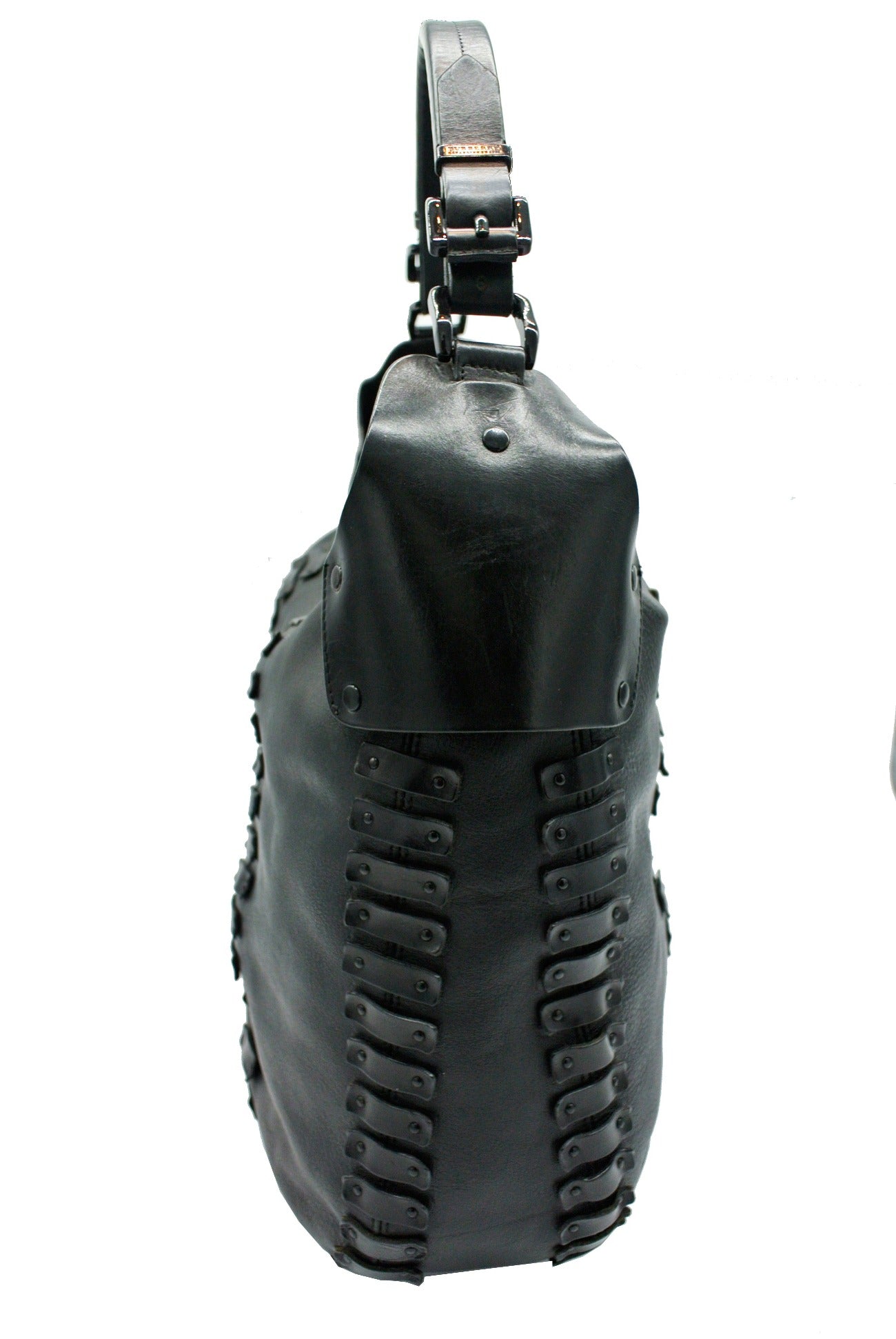 Burberry Large Black Leather Embellished Hobo Bag Bag Burberry
