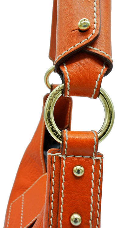 Dolce & Gabbana Vintage Orange Leather Small D Ring Hobo Bag Dolce & Gabbana