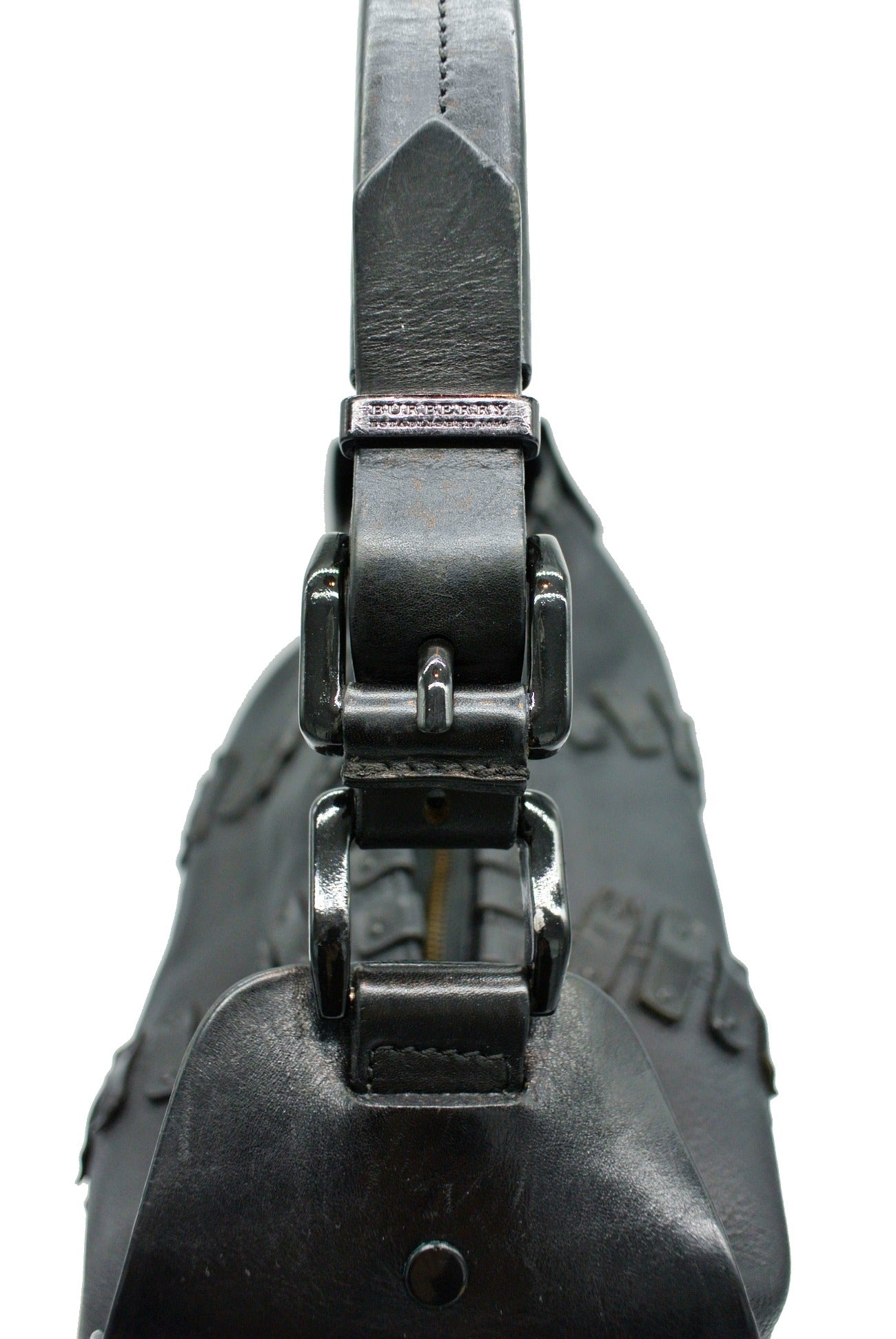 Burberry Large Black Leather Embellished Hobo Bag Bag Burberry