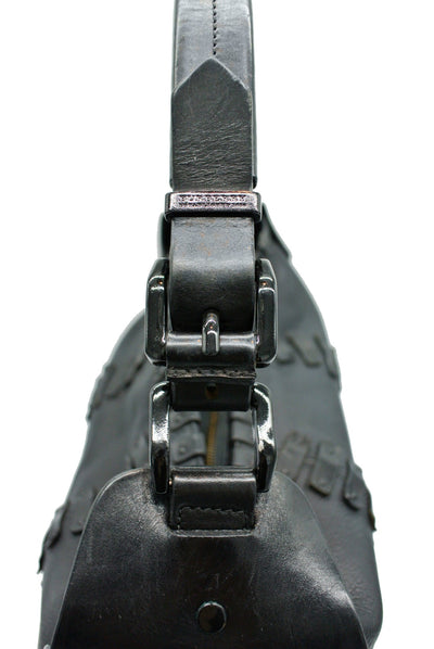 Burberry Large Black Leather Embellished Hobo Bag Bag Burberry
