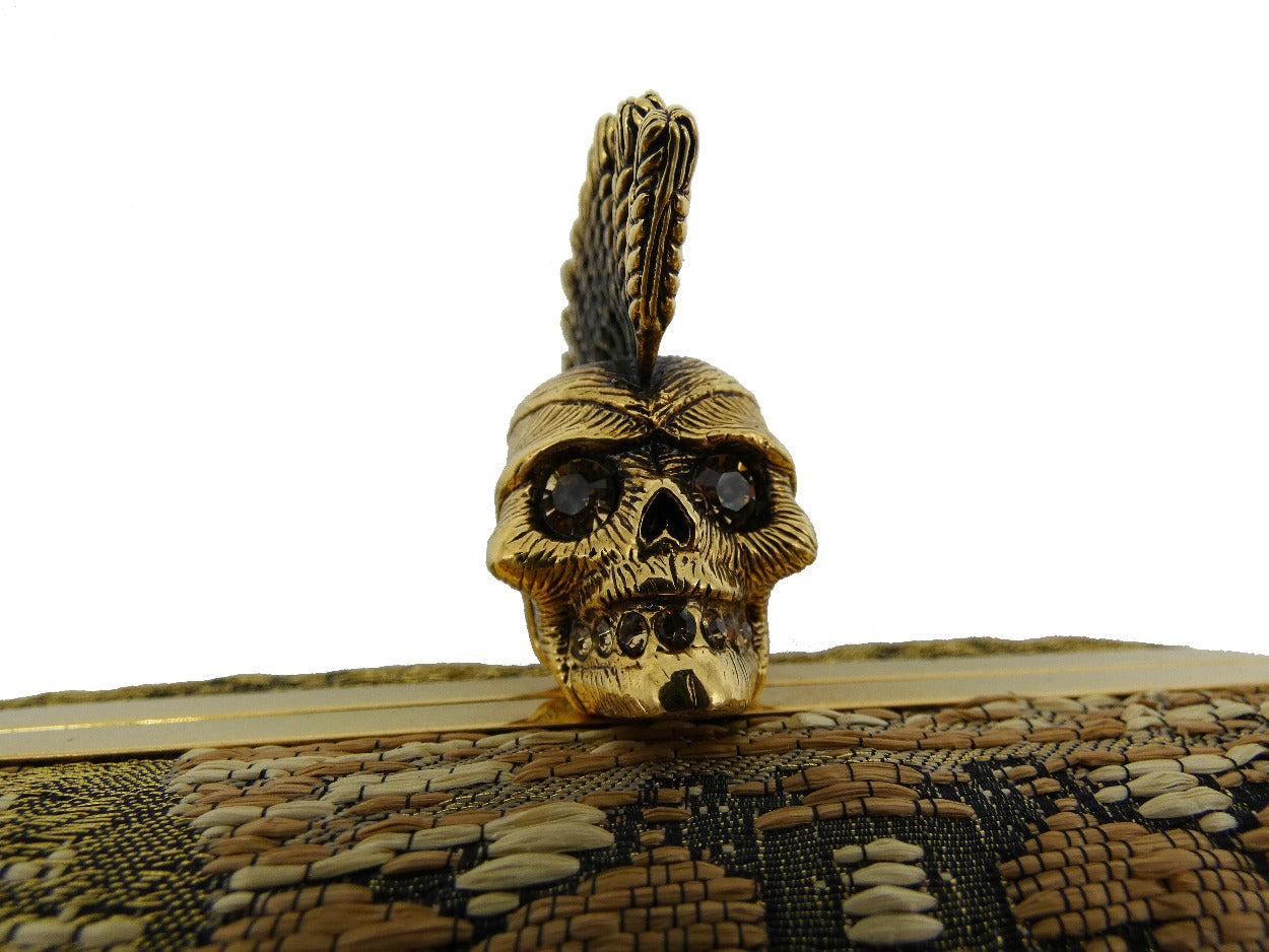 Alexander McQueen Jacquard Corn Dolly Skull Clutch Bag Alexander McQueen