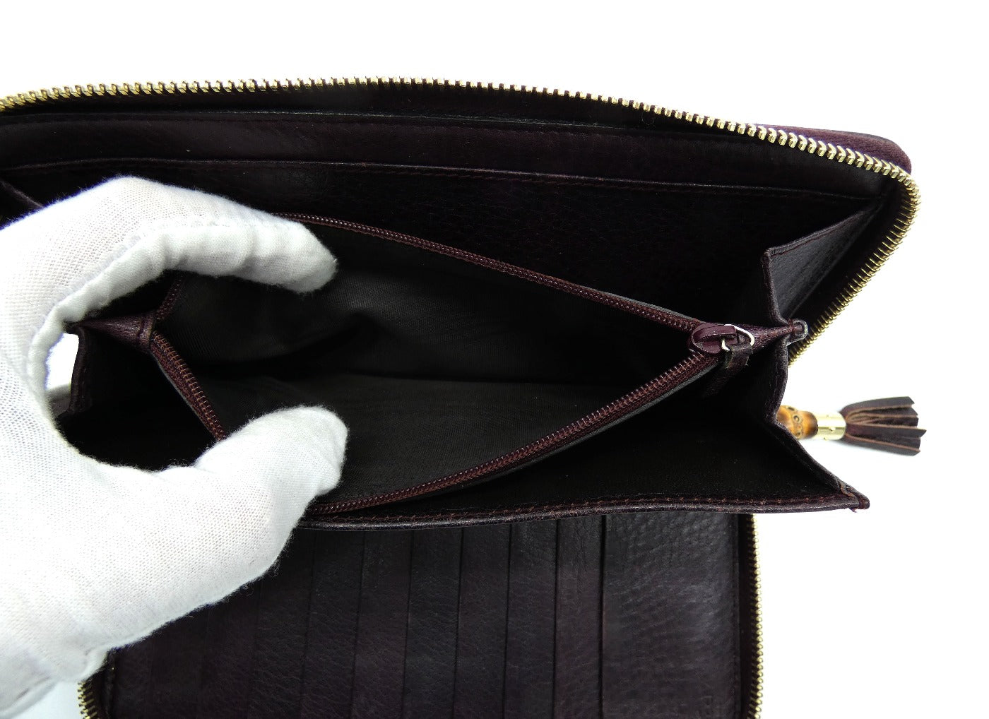 Gucci Diamante Large Zip Around Continental Bamboo Wallet Wallet Gucci