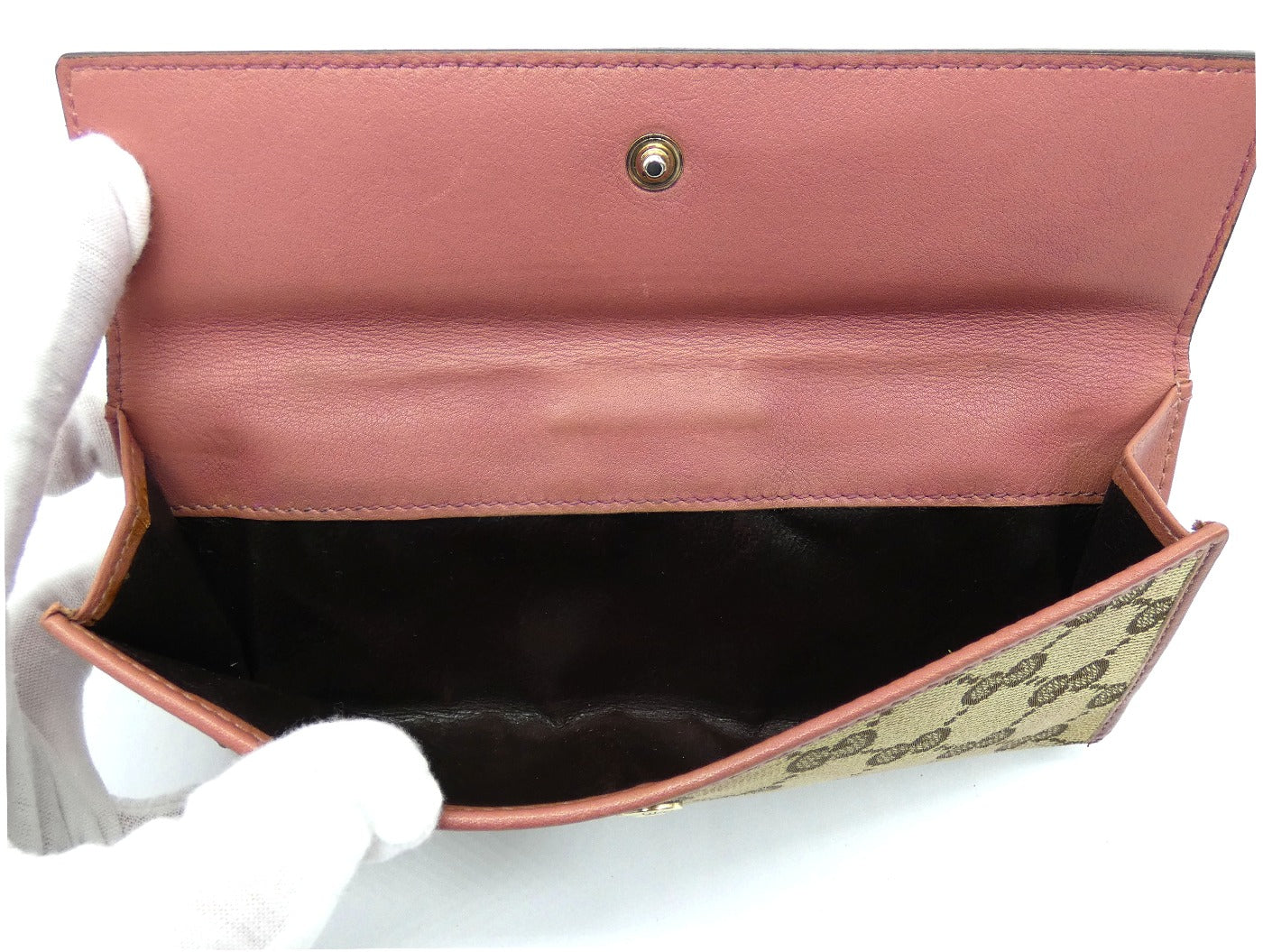 Gucci GG Heart Clasp Dusty Rose Long Wallet Wallet Gucci
