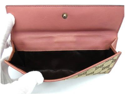 Gucci GG Heart Clasp Dusty Rose Long Wallet Wallet Gucci