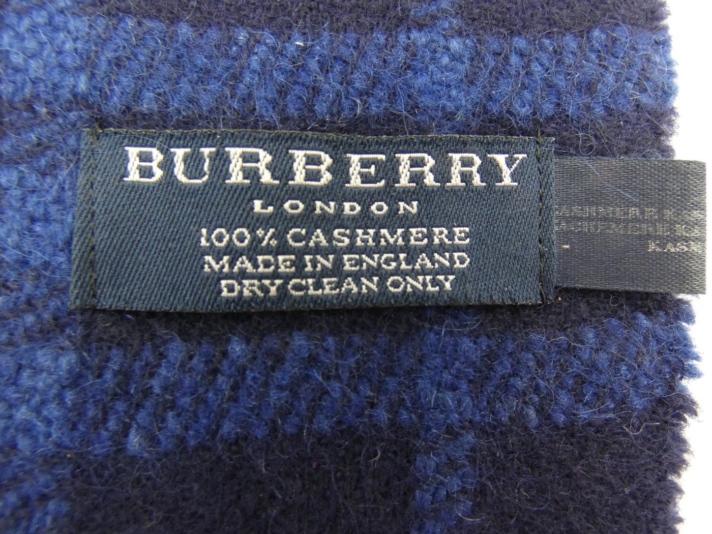 Burberry Cashmere House Check Navy Blue Tonal Scarf Scarf Burberry