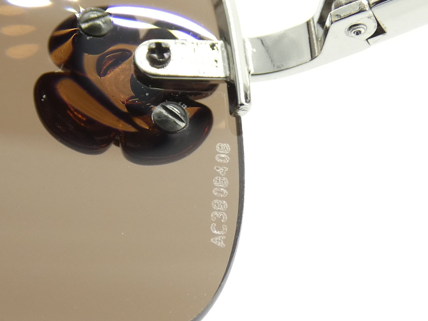 Chanel Brown Camellia Flower Rimless CC Sunglasses 4135 Sunglasses Chanel