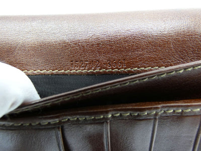 Gucci Bamboo and Brown Leather Vintage Continental Wallet Wallet Gucci