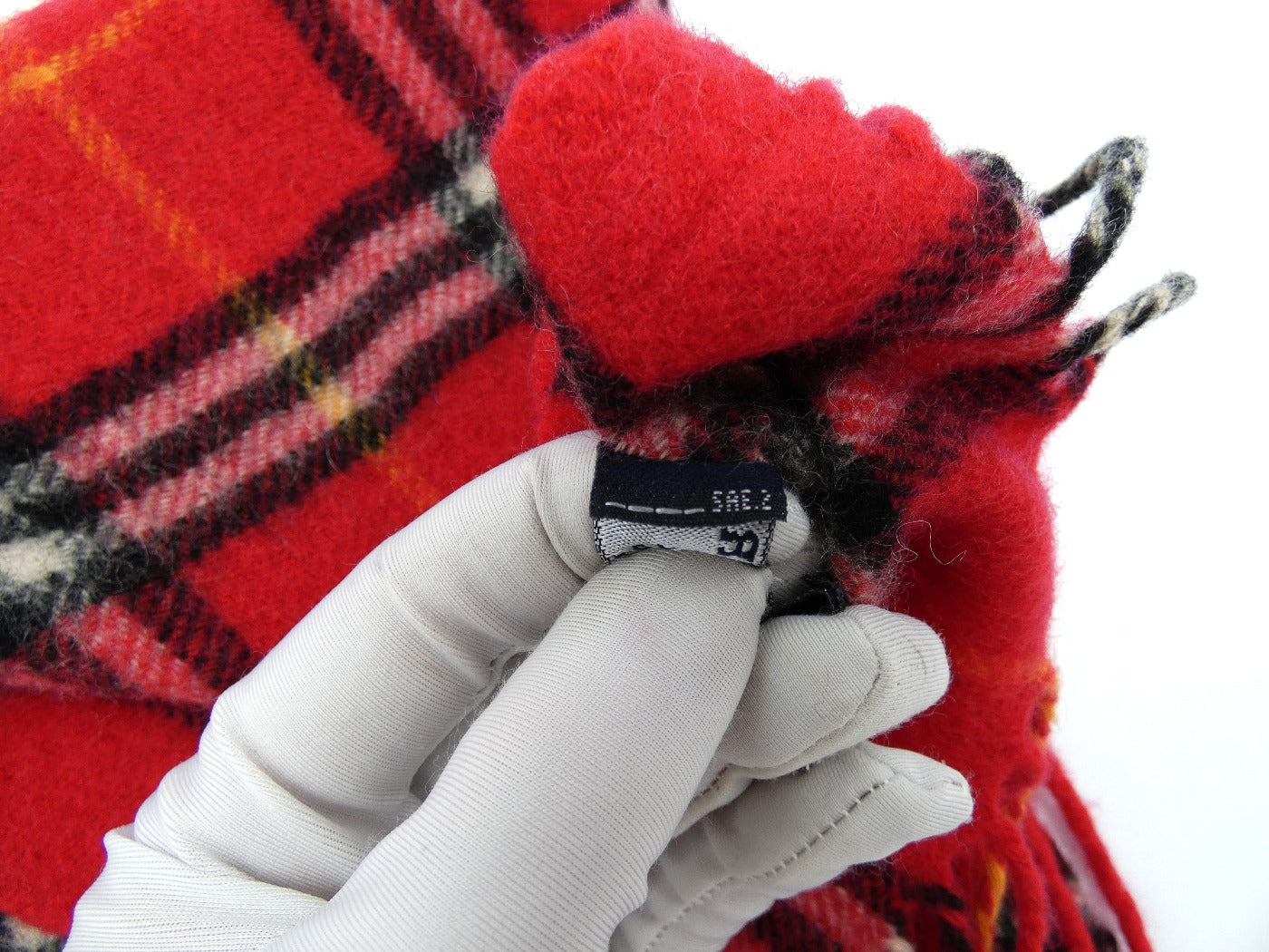 Burberry Lambswool House Check Red and Black Child's Scarf Scarf Burberry