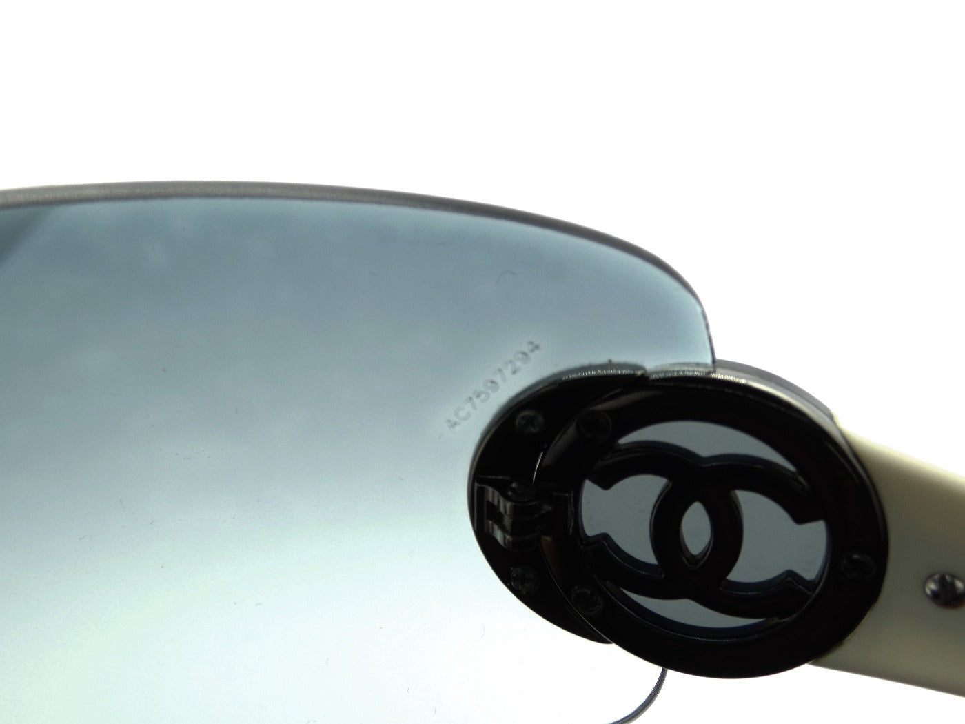 Chanel Vintage Black and White CC Logo Shield Sunglasses 4173 Sunglasses Chanel